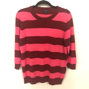 J Crew striped crew neck sweater size XL